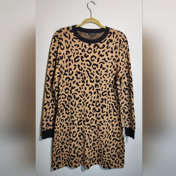 J. CREW NWOT Knit Shift Dress | Leopard Print | Wool Blend | Sweater | size L - Picture 7 of 7